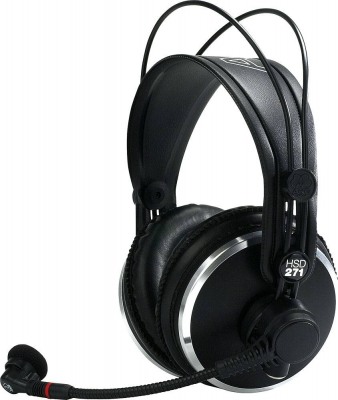 Фото AKG HSD271 закрытая гарнитура: наушники K271 с динамическим микрофоном (провод заказывается отдельно)