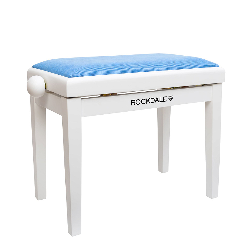 Фото Банкетка для пианиста ROCKDALE RHAPSODY 131 SV WHITE BLUE